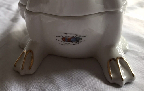 Vintage Ashley Bone China Frosch Schmuckschatulle, gebraucht - Bild 9 von 12