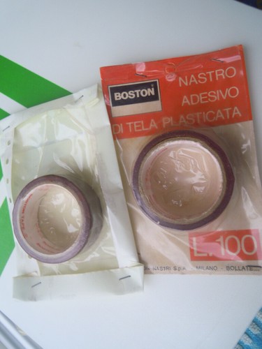 NASTRI ADESIVI MANUBRIO MATTONI ROSSI COLORE TELA-PLASTICA RINFORZATA anni 60 NASTRO - Foto 2 di 12
