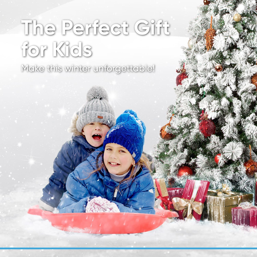 Runde Schnee Untertasse Schlitten - 24" Kunststoff Scheibenschlitten für Kinder und Erwachsene - Schwerlast Sl - Bild 6 von 8
