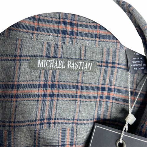 NWT Michael Bastian Flannel Shirt Mens Size Large Pink/Grey Plaid LS Button Up - Picture 3 of 10