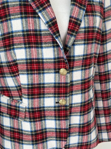 J. Crew Größe 16 Urlaub rot Schottenkaro Schuljunge Wolle Blazer mit Goldknöpfen - Bild 3 von 17