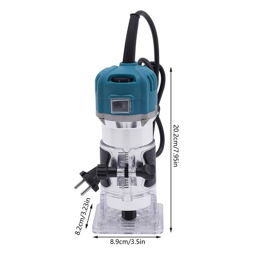 Trimmer per legno 6 velocità variabili trimmer compatto legno fresa manuale utensile - Foto 3 di 15