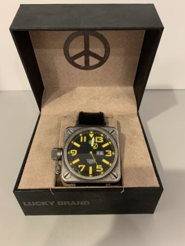 Vintage ‘LUCKY BRAND JEANS’ Men’s Watch-Oversized Square Face - Leather w/ Tags