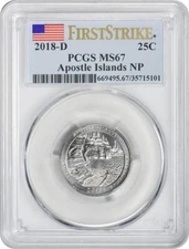 2018-D Apostle Islands ATB National Park Quarter MS67 First Strike
