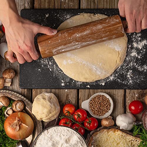 Classic Rolling Pin for Baking Pastry Pizza 17 Long Beech Wood Dough Roller - Bild 6 von 6