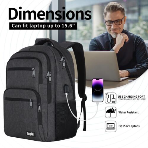 Backpck for Men School backpacks for Teen Boys 15.6 inch Laptop Back Packs wi... - Picture 3 of 7