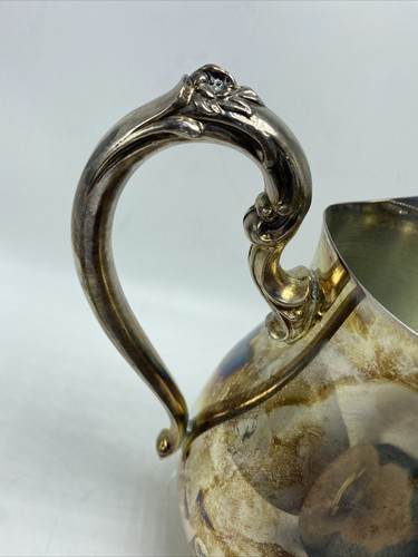 Oneida Silver-Plated Footed Water Pitcher Jug With Ice Lip Vintage 8.5" Made USA - Picture 3 of 12