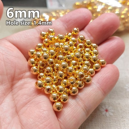 Rund Gold Acryl Perlen 4mm 5mm 6mm 8mm 10mm 12mm Großhandel - Bild 11 von 14