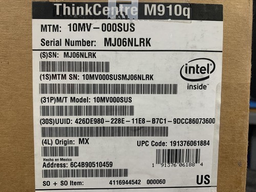 Lenovo ThinkCentre M910Q i5-7500T 2.70GHz 8GB / 128GB SSD - Windows 10 Pro - Picture 5 of 6