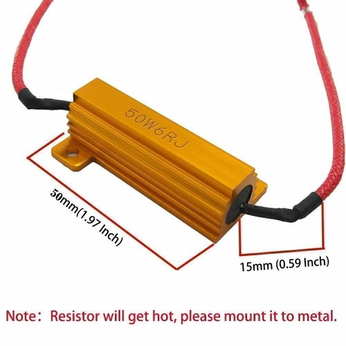 20x 6 ohm Load Resistor 50W Fix LED Bulb Fast Hyper Flash Turn Signal Blink - Picture 5 of 7