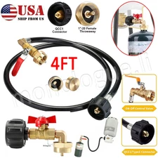Propane Refill Adapter Hose QCC1 with ON-Off Control Valve for 1Lb To 20Lb Tank
