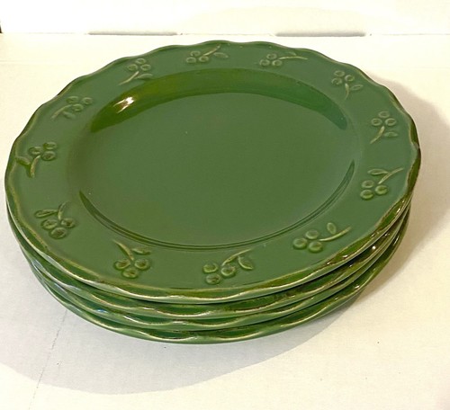 Menge 4 - 8 Zoll Urlaub Salatteller Bella Green von Signature geprägte Stechpalme - Bild 8 von 15