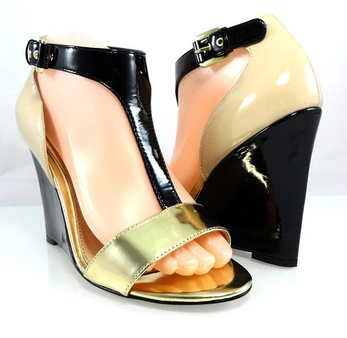 Neu im Karton 275 $ Badgley Mischka Nyomi Leder Knöchelriemen Keilabsatz Sandalen 9,5 39,5 - Bild 9 von 9