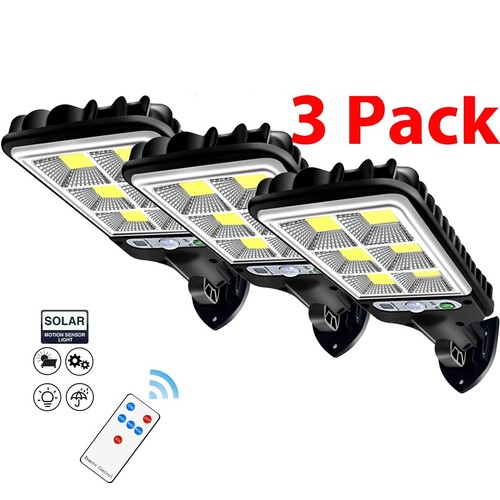3PCS Outdoor Solar Wall Light LED Motion Sensor Bright Flood Street Lamp 3 Modes - Picture 1 of 17