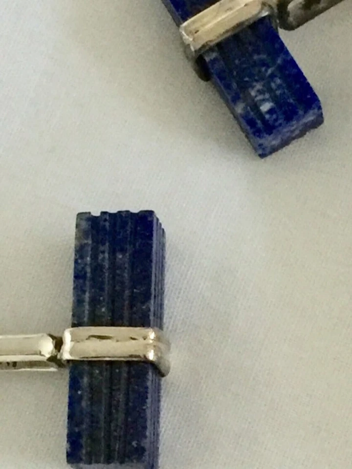 Naturale Lapislazzuli Gemma 925 Argento Sterling Gemelli Special Regalo Per Love - Immagine 3 di 4