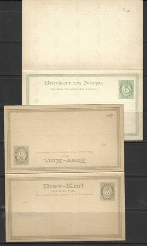 TARJETAS POSTALES NORUEGA -- HG#8-9, 11-14, 17 -- 1877 -- COMO NUEVAS - Imagen 2 de 3