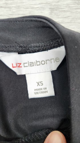 Liz Claiborne Career Black XS Sleeveless Gathered Neck Blouse Stretchy - Picture 3 of 9