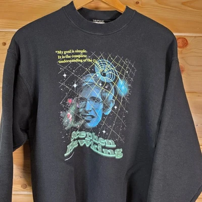 VTG Stephen Hawking Galaxy Sweatshirt Crewneck Adult Medium 90s 1995 READ - Photo 1/4