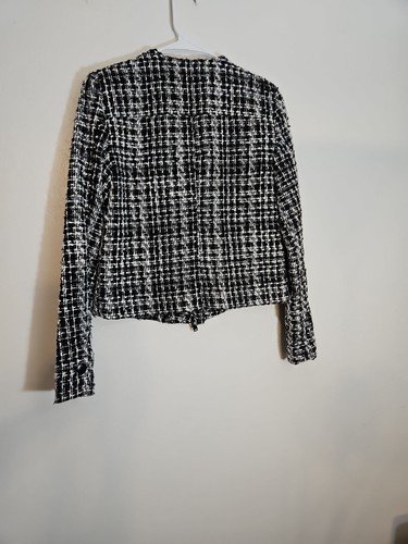Simply Vera Wang Women Blazer Black And White Size XS Zip Up - Picture 9 of 12