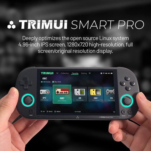 Trimui Smart Pro Handheld-Spielkonsole 4,96''ips Bildschirm Linux System Joystick - Bild 12 von 22