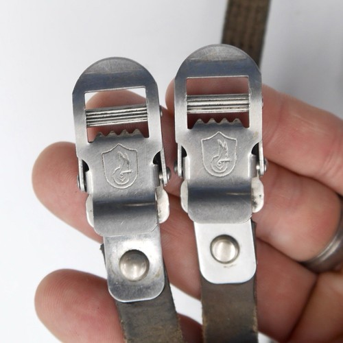 Vintage, 1980s Campagnolo Inox Brown Leather Toe Straps - Picture 3 of 15