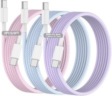 MFi Certified USB C to Type-C Charging Cable for iPhone 17 Fast Charger, 3Pack