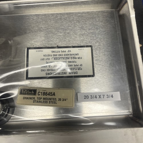 Perlick Draft Beer Drip Tray 20 3/4 X 7 3/4” With SS Insert And Drain - Picture 5 of 6
