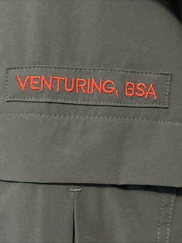 Venturing BSA Uniform Shirt Mens Small Green Nylon Short Sleeve UPF 40 Quick Dry - Picture 9 of 11