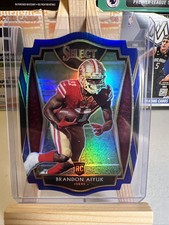 2020 Panini Select Premier Level Blue Prizm Die Cut #166 Brandon Aiyuk Rookie RC