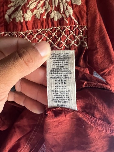 Free People Blouse Womens XS Floral Embroidery Boho Peasant Hippie Cottagecore - Picture 9 of 9