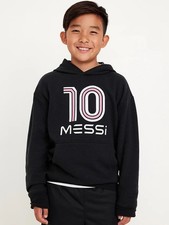 Messi Collection Black 10 Messi Graphic Pullover Hoodie Pockets Fleece L