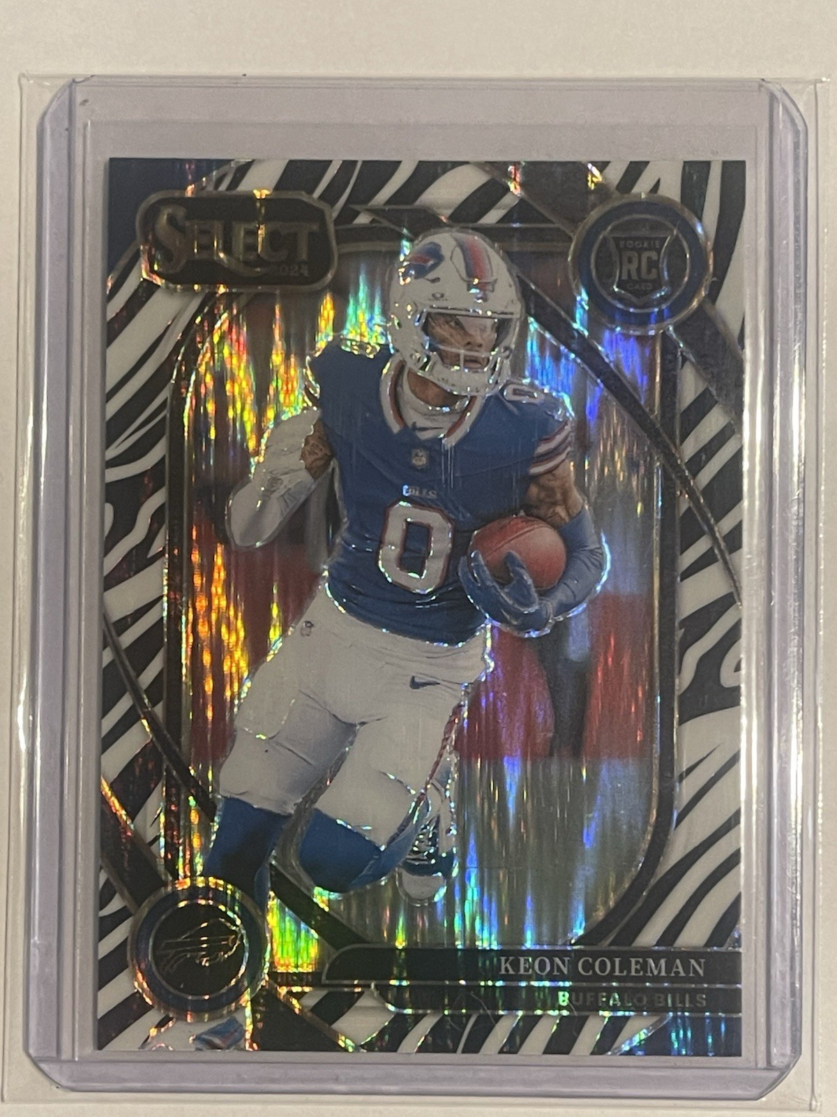 2024 Panini Select Keon Coleman RC Club Level #280 Zebra Prizm Case Hit Bills