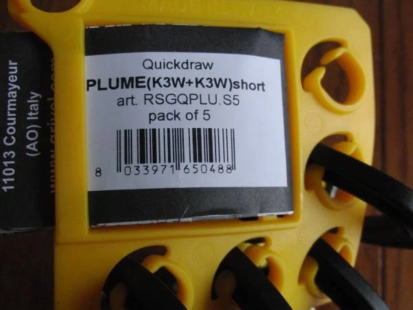 Grivel PLUME QUICK Quickdraw paquete de 5 con puerta de alambre Dyneema 11 cm nuevo sin usar, Italia Foto 3 de 4