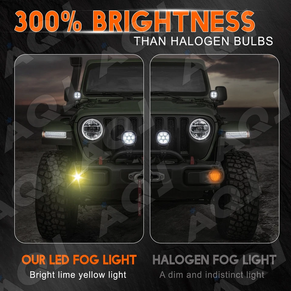 Pair Bumper LED Fog Light Lamp For Ford Police Interceptor Utility 2013-2015 Foto 4 de 4