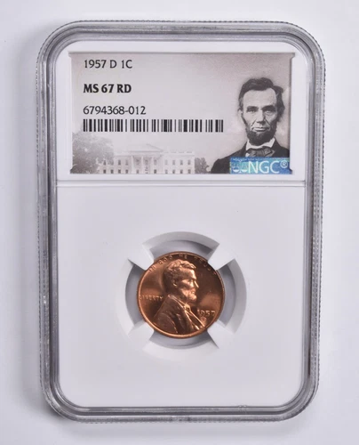 MS67 RD 1957-D Lincoln Wheat Cent NGC Special Lbl