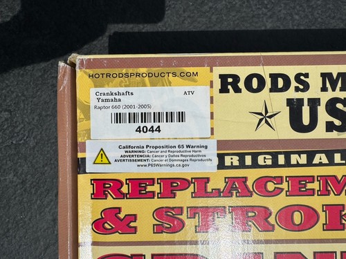 2001-2005 Yamaha YFM660R Raptor Hot Rods 4044 Stroker Crankshaft - Foto 2 di 8