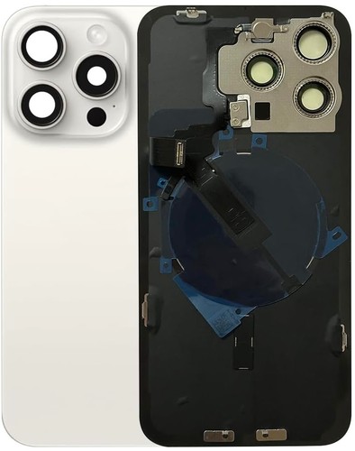 Vitre arrière de remplacement pour iPhone série 14, 15, 16 avec métal ou aimant ou NFC - Photo 47 sur 78