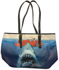 Jaws "Poster" Tote Bag 16"w x 9"D, Adjustable Tote Straps, Lined, Zipper Closure
