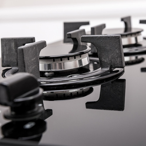 SIA GHG301BL 30cm Black 2 Burner Gas on Glass Domino Hob & Cast Iron Stands - Picture 9 of 11