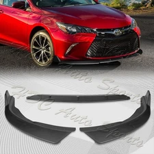 For 2015-2017 Toyota Camry STP-Style Matt Black Front Bumper Body Spoiler Lip