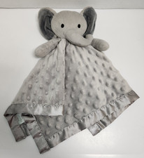 Gray Elephant Minky w/ Satin Edge  Back Lovey Security Blanket Pro Goleem