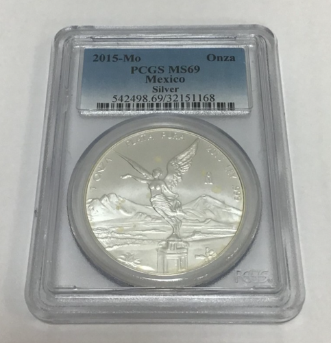 (MA3) 2015- MO ONZA PCGS MS 69 MEXICO SILVER - .999 SILVER*