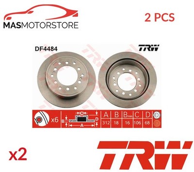 BREMSSCHEIBEN SATZ PAAR HINTEN TRW DF4484 2PCS A FÜR BAW YUSHENG 007 BW 007