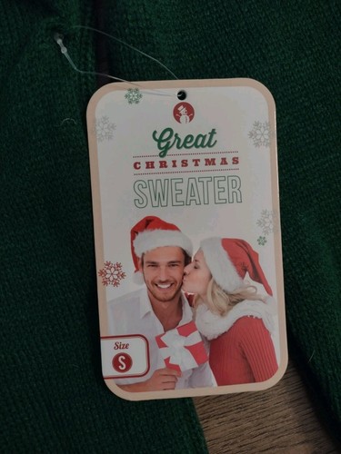 NUOVO Maglione Brutto Natale Schiaccianoci Prendiamo Noci S* Verde Con Etichetta - Foto 3 di 4