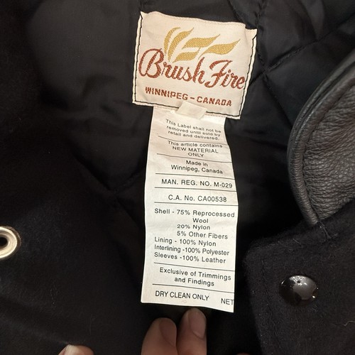 BNSF Burlington Northern Santa Fe Varsity Jacket Y2K Brush Fire 46 Leather EUC - Picture 13 of 23