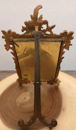 Antique Cast Metal Ornate Picture Frame Rococo Style Easel Back 5 x 7 Picture - Picture 7 of 23