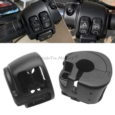Handlebar Control Switch Housing Covers Black For Harley Dyna Softail Fat Bob