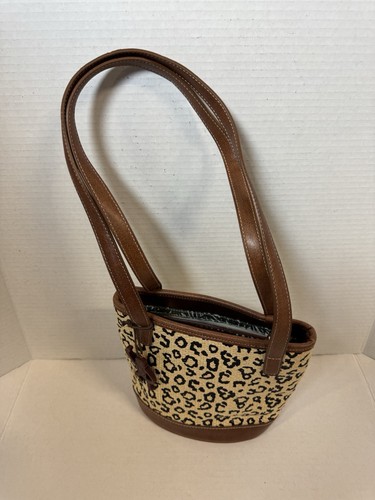 Liz Claiborne Leopard Raffia Bucket Bag — Palm Leaf Lining — SKU 115111201 - Picture 2 of 7