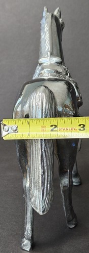 Vintage MCM Silvertoned Metal Western Parade Horse Figure 10" Long & Tall GUC - Picture 5 of 19
