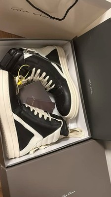 Rick Owens Veja Black White High Top Lace Up Zip Men s Sneakers New Box